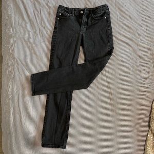 Washed black high waisted skinny jeans